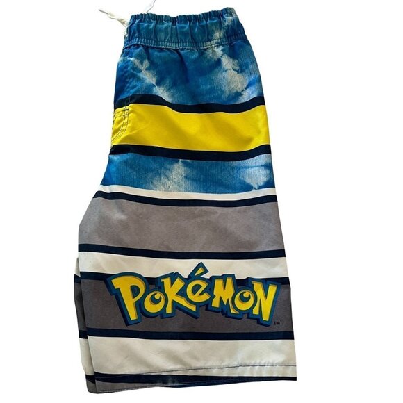 Pokemon Board Shorts Boys M Multicolor Swim Trunks Pikachu Swimwear Beach - Picture 12 of 12